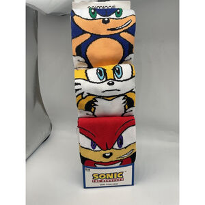 Sonic 3 pack of socks adult one size fits many knuckles tails